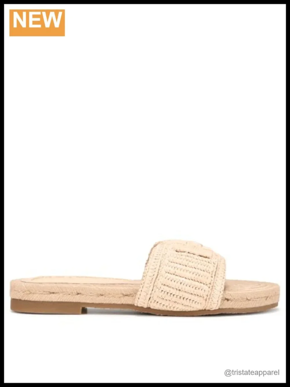 Sam Edelman Miya Flat Espadrilles Faux Raffia Slip-On Slide Sandal